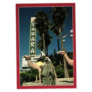 Sahara Hotel Casino Vintage Postcard Nevada Las Vegas Statues 2US NV 285